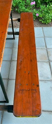 Table - Vintage German Oktoberfest Beer Garden Table & Bench, Orange Outdoor Set A55 by The Old Grainery (20 inches, 30 in...