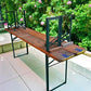 Table - Vintage German Oktoberfest Beer Garden Table & Bench, Orange Outdoor Set A55 by The Old Grainery (20 inches, 30 in...