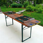 Table - Vintage German Oktoberfest Beer Garden Table & Bench, Orange Outdoor Set A55 by The Old Grainery (20 inches, 30 in...