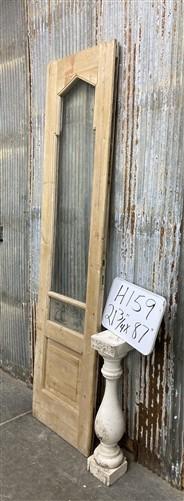 Antique French Single Door (21.75x87) 2 Pane Glass Door European Door, H159