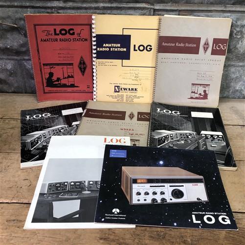 Lot of 8 Vintage Amateur Radio Station Log Books 1956–1992 ARRL Ham Radio Logs