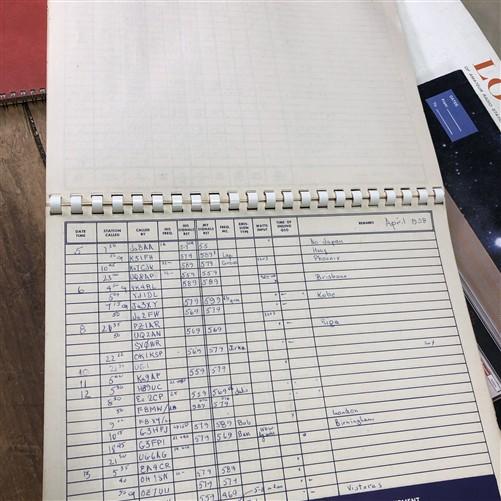 Lot of 8 Vintage Amateur Radio Station Log Books 1956–1992 ARRL Ham Radio Logs