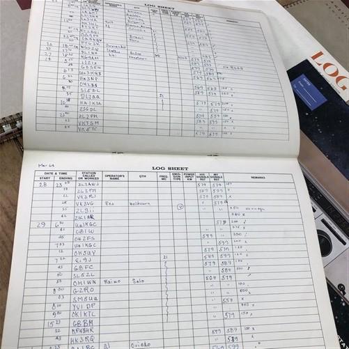 Lot of 8 Vintage Amateur Radio Station Log Books 1956–1992 ARRL Ham Radio Logs