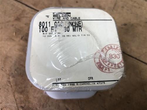 Belden 8811 Bus Bar Wire, 12 AWG Solid Tinned Copper, 100 Ft Spool NOS