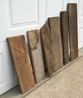 6 Barn Wood Reclaimed Planks, Wall Siding Panels, Weathered Rustic Lumber U