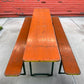 Table - Vintage German Oktoberfest Beer Garden Table & Bench, Orange Outdoor Set A56 by The Old Grainery (20 inches, 30 in...