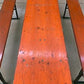 Table - Vintage German Oktoberfest Beer Garden Table & Bench, Orange Outdoor Set A56 by The Old Grainery (20 inches, 30 in...