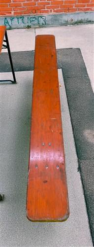 Table - Vintage German Oktoberfest Beer Garden Table & Bench, Orange Outdoor Set A56 by The Old Grainery (20 inches, 30 in...