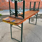 Table - Vintage German Oktoberfest Beer Garden Table & Bench, Orange Outdoor Set A56 by The Old Grainery (20 inches, 30 in...