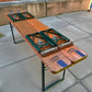 Table - Vintage German Oktoberfest Beer Garden Table & Bench, Orange Outdoor Set A56 by The Old Grainery (20 inches, 30 in...