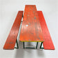 Table - Vintage German Oktoberfest Beer Garden Table & Bench, Orange Outdoor Set A57 by The Old Grainery (20 inches, 30 in...