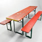 Table - Vintage German Oktoberfest Beer Garden Table & Bench, Orange Outdoor Set A57 by The Old Grainery (20 inches, 30 in...