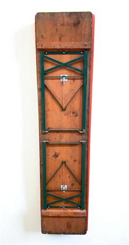 Table - Vintage German Oktoberfest Beer Garden Table & Bench, Orange Outdoor Set A57 by The Old Grainery (20 inches, 30 in...