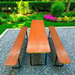 Table - Vintage German Oktoberfest Beer Garden Table & Bench, Orange Outdoor Set A58 by The Old Grainery (20 inches, 30 in...