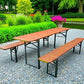 Table - Vintage German Oktoberfest Beer Garden Table & Bench, Orange Outdoor Set A58 by The Old Grainery (20 inches, 30 in...