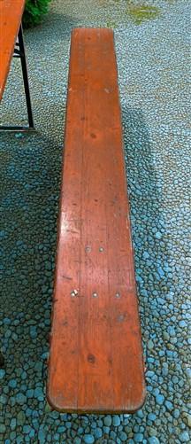 Table - Vintage German Oktoberfest Beer Garden Table & Bench, Orange Outdoor Set A58 by The Old Grainery (20 inches, 30 in...