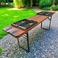 Table - Vintage German Oktoberfest Beer Garden Table & Bench, Orange Outdoor Set A58 by The Old Grainery (20 inches, 30 in...