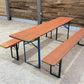 Table - Vintage German Oktoberfest Beer Garden Table & Bench, Orange Outdoor Set A59 by The Old Grainery (20 inches, 30 in...