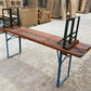 Table - Vintage German Oktoberfest Beer Garden Table & Bench, Orange Outdoor Set A59 by The Old Grainery (20 inches, 30 in...