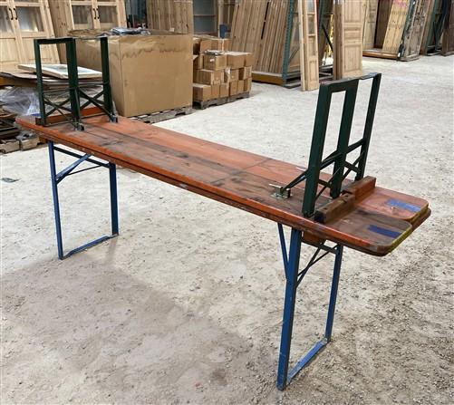 Table - Vintage German Oktoberfest Beer Garden Table & Bench, Orange Outdoor Set A59 by The Old Grainery (20 inches, 30 in...