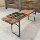 Table - Vintage German Oktoberfest Beer Garden Table & Bench, Orange Outdoor Set A59 by The Old Grainery (20 inches, 30 in...