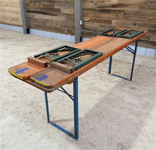 Table - Vintage German Oktoberfest Beer Garden Table & Bench, Orange Outdoor Set A59 by The Old Grainery (20 inches, 30 in...