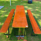 Table - Vintage German Oktoberfest Beer Garden Table & Bench, Orange Outdoor Set A60 by The Old Grainery (20 inches, 30 in...