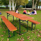 Table - Vintage German Oktoberfest Beer Garden Table & Bench, Orange Outdoor Set A60 by The Old Grainery (20 inches, 30 in...