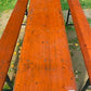 Table - Vintage German Oktoberfest Beer Garden Table & Bench, Orange Outdoor Set A60 by The Old Grainery (20 inches, 30 in...