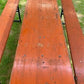 Table - Vintage German Oktoberfest Beer Garden Table & Bench, Orange Outdoor Set A60 by The Old Grainery (20 inches, 30 in...