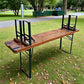 Table - Vintage German Oktoberfest Beer Garden Table & Bench, Orange Outdoor Set A60 by The Old Grainery (20 inches, 30 in...
