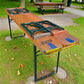 Table - Vintage German Oktoberfest Beer Garden Table & Bench, Orange Outdoor Set A60 by The Old Grainery (20 inches, 30 in...