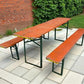 Vintage German Oktoberfest Beer Garden Table & Bench, Orange Outdoor Set A61