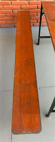 Vintage German Oktoberfest Beer Garden Table & Bench, Orange Outdoor Set A61
