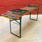 Vintage German Oktoberfest Beer Garden Table & Bench, Orange Outdoor Set A61