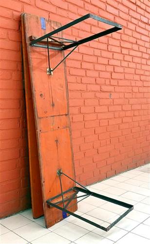 Vintage German Oktoberfest Beer Garden Table & Bench, Orange Outdoor Set A61