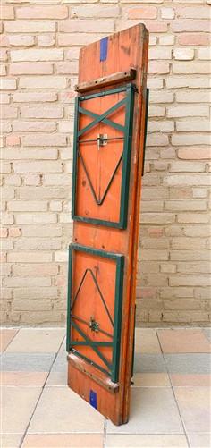 Vintage German Oktoberfest Beer Garden Table & Bench, Orange Outdoor Set A61