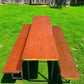 Table - Vintage German Oktoberfest Beer Garden Table & Bench, Orange Outdoor Set A62 by The Old Grainery (20 inches, 30 in...