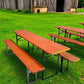 Table - Vintage German Oktoberfest Beer Garden Table & Bench, Orange Outdoor Set A62 by The Old Grainery (20 inches, 30 in...