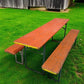 Table - Vintage German Oktoberfest Beer Garden Table & Bench, Orange Outdoor Set A62 by The Old Grainery (20 inches, 30 in...