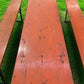 Table - Vintage German Oktoberfest Beer Garden Table & Bench, Orange Outdoor Set A62 by The Old Grainery (20 inches, 30 in...