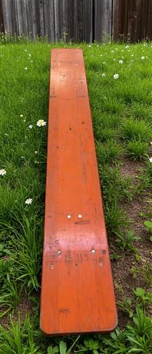 Table - Vintage German Oktoberfest Beer Garden Table & Bench, Orange Outdoor Set A62 by The Old Grainery (20 inches, 30 in...