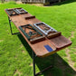 Table - Vintage German Oktoberfest Beer Garden Table & Bench, Orange Outdoor Set A62 by The Old Grainery (20 inches, 30 in...