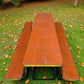 Vintage German Oktoberfest Beer Garden Table & Bench, Orange Outdoor Set A63