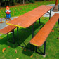 Vintage German Oktoberfest Beer Garden Table & Bench, Orange Outdoor Set A63