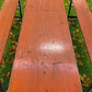 Vintage German Oktoberfest Beer Garden Table & Bench, Orange Outdoor Set A63