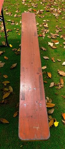 Vintage German Oktoberfest Beer Garden Table & Bench, Orange Outdoor Set A63