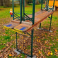 Vintage German Oktoberfest Beer Garden Table & Bench, Orange Outdoor Set A63
