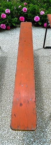 Table - Vintage German Oktoberfest Beer Garden Table & Bench, Orange Outdoor Set A64 by The Old Grainery (20 inches, 30 in...