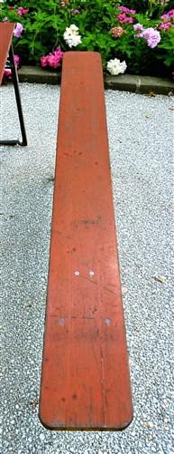 Table - Vintage German Oktoberfest Beer Garden Table & Bench, Orange Outdoor Set A64 by The Old Grainery (20 inches, 30 in...